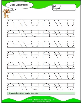 okul öncesi çizgi çalışma sayfaları